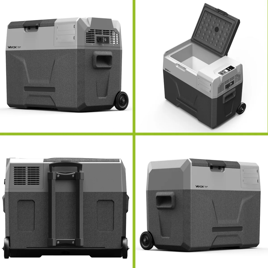 Draagbaar autokoelkast met LCD scherm 40 l 230V/12V/24V zwart