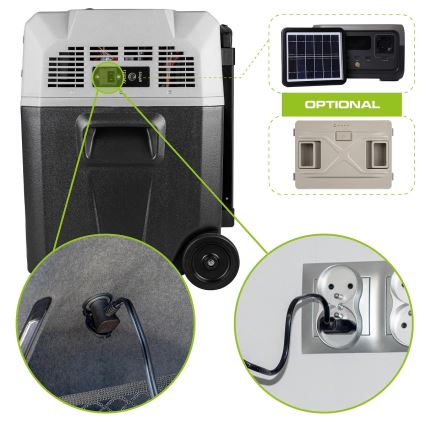 Draagbaar autokoelkast met LCD scherm 40 l 230V/12V/24V zwart