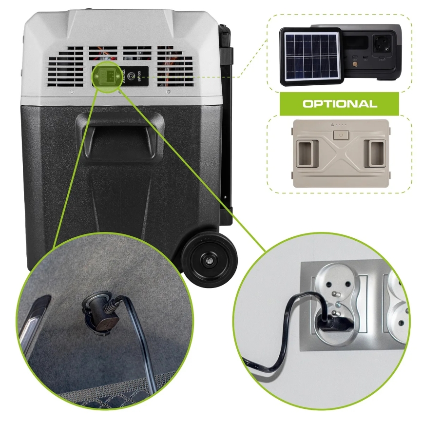 Draagbaar autokoelkast met LCD scherm 40 l 230V/12V/24V zwart
