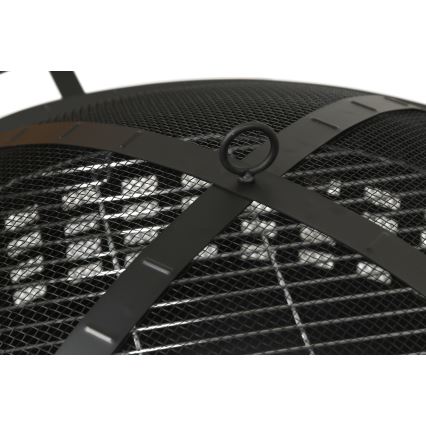 Draagbaar hout kampvuur met rooster zwart