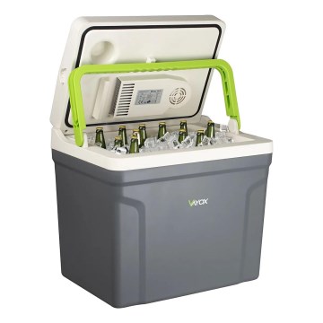 Draagbare autokoelbox met verwarmingsfunctie, 27 l, 230V/12V, grijs