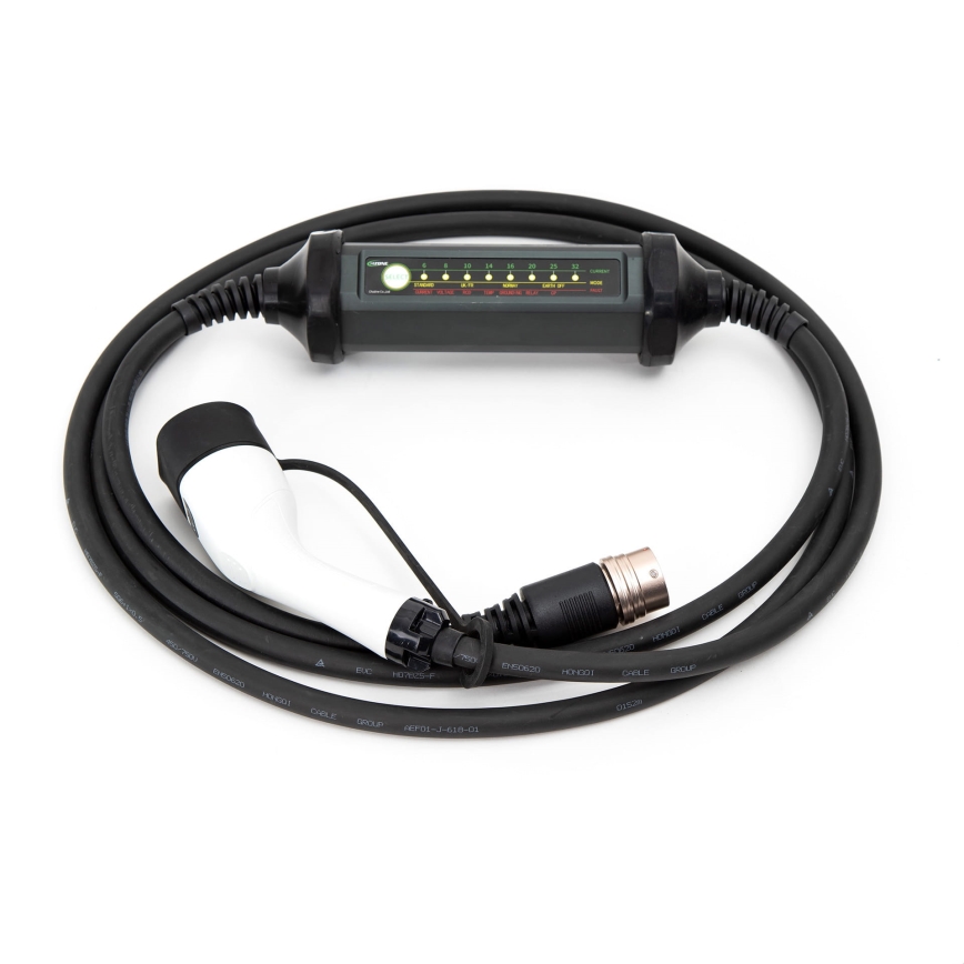 Draagbare oplader voor elektrische auto's met 4 Type 2 adapters 32A/480V 22kW 5m IP67