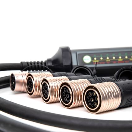 Draagbare oplader voor elektrische auto's met 4 Type 2 adapters 32A/480V 22kW 5m IP67