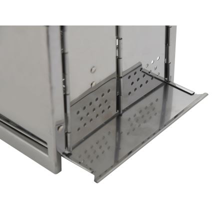 Draagbare houtgrill glanzend chroom