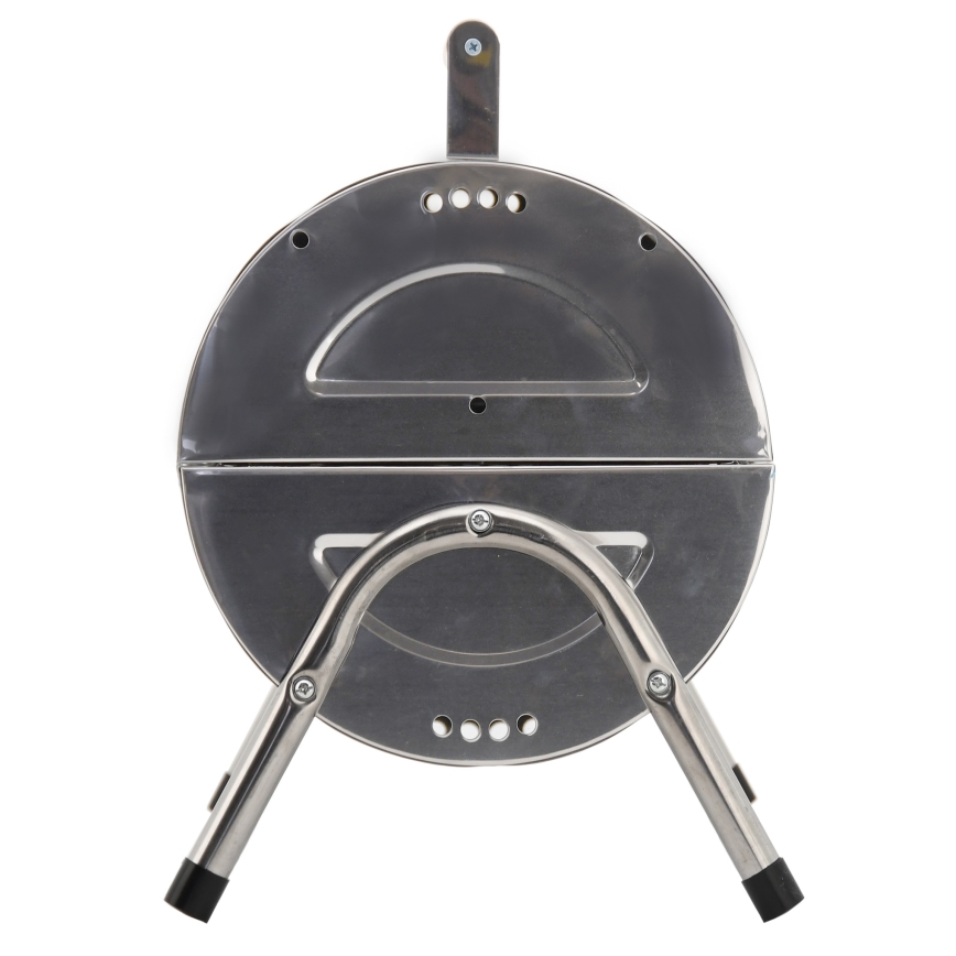 Draagbare houtskoolgrill glanzend chroom