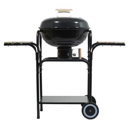 Draagbare houtskoolgrill zwart/hout