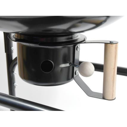 Draagbare houtskoolgrill zwart/hout