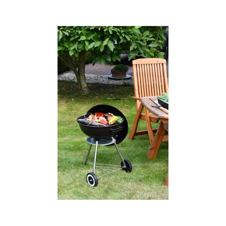 Draagbare houtskoolgrill zwart