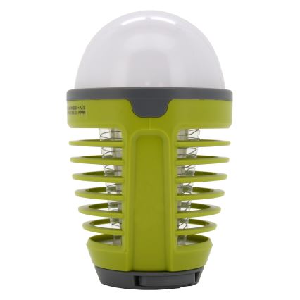 Draagbare oplaadbare LED-lamp met insectenvanger LED/2W/3,7V 1800 mAh IPX4 groen