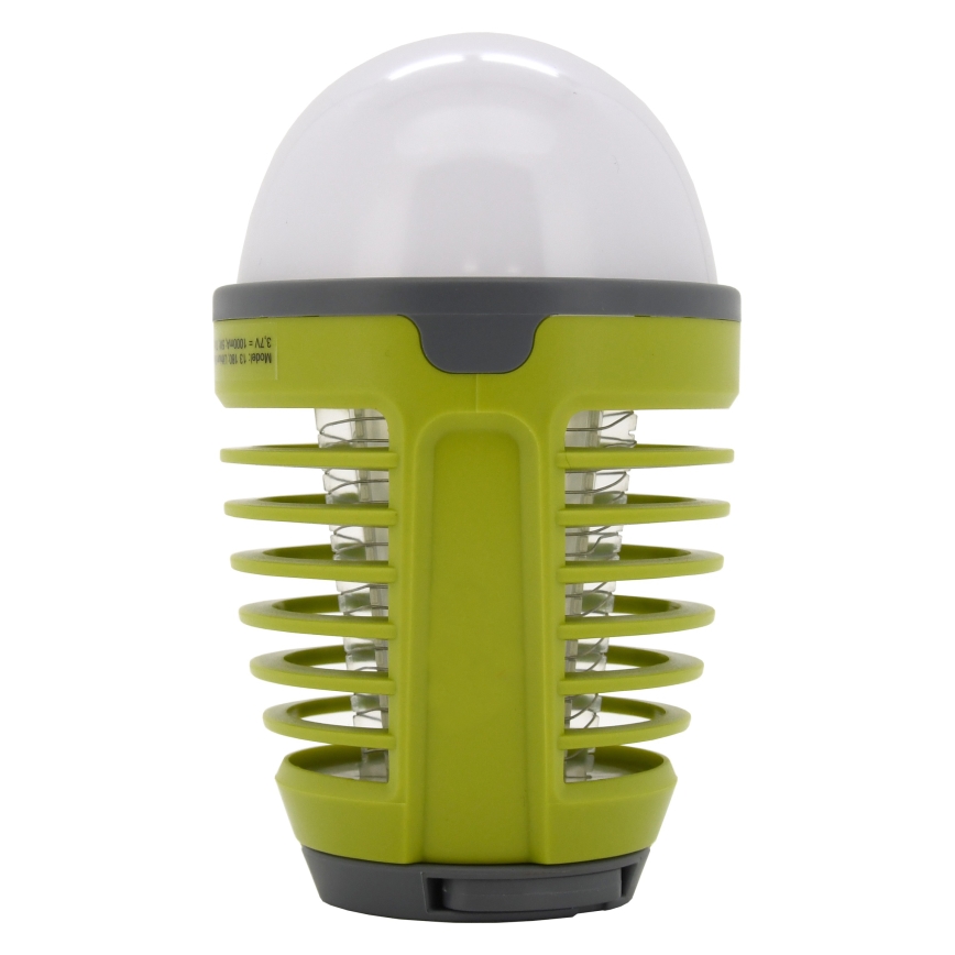 Draagbare oplaadbare LED-lamp met insectenvanger LED/2W/3,7V 1800 mAh IPX4 groen
