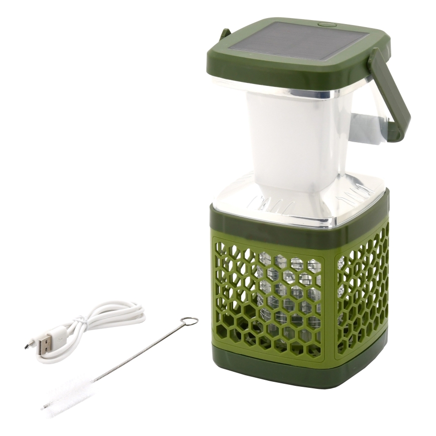 Draagbare oplaadbare LED-lamp met insectenvanger LED/3W/1800 mAh groen