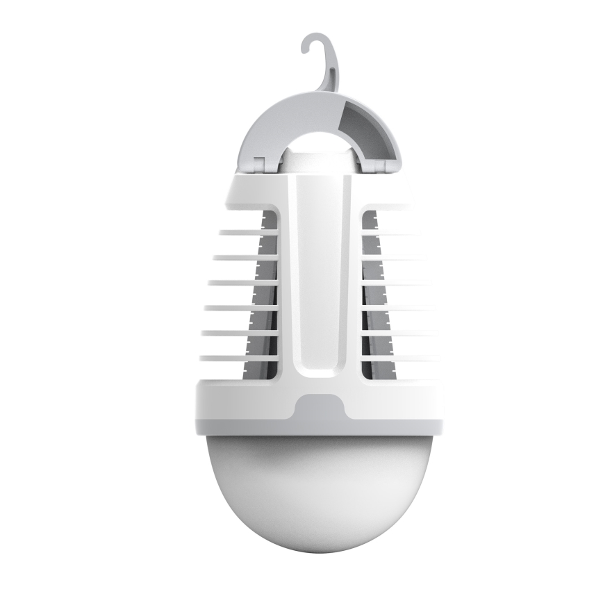 Draagbare oplaadbare LED-lamp met insectenvanger LED/5W/1800 mAh IPX4 wit/grijs