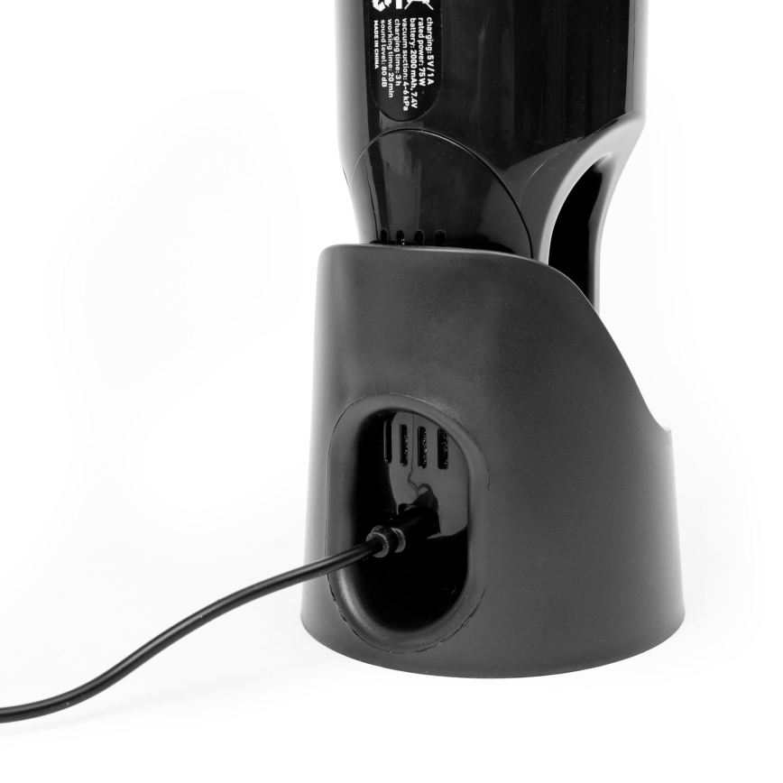 Draagbare oplaadbare autostofzuiger 75W/2000 mAh zwart
