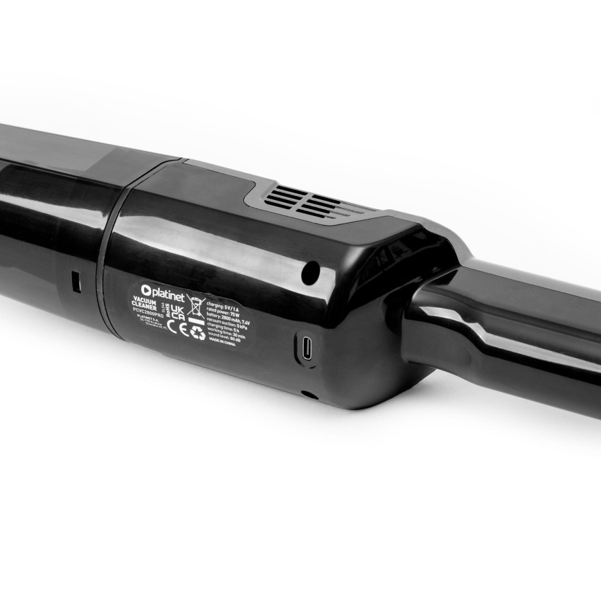 Draagbare oplaadbare autostofzuiger 75W/2800 mAh zwart