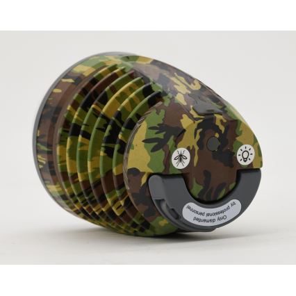 LED Draagbare oplaadbare lamp met insectenvanger LED/2W/3,7V 1800 mAh IPX4 camouflage