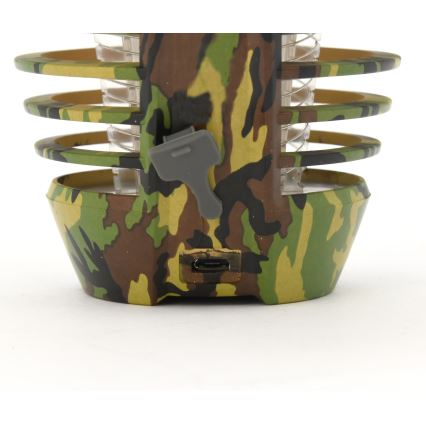LED Draagbare oplaadbare lamp met insectenvanger LED/2W/3,7V 1800 mAh IPX4 camouflage
