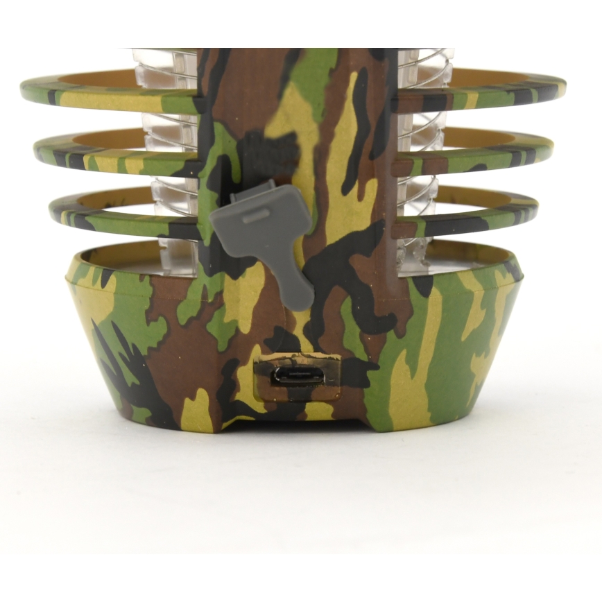 LED Draagbare oplaadbare lamp met insectenvanger LED/2W/3,7V 1800 mAh IPX4 camouflage