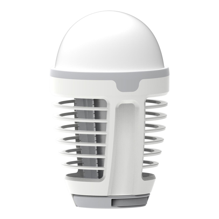 Draagbare oplaadbare LED-lamp met insectenvanger LED/5W/1800 mAh IPX4 wit/grijs
