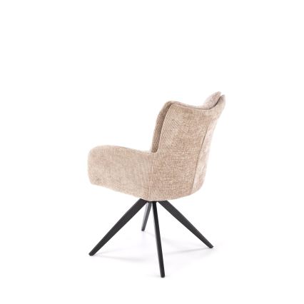 Draaibare eetkamerstoel NUVO 1 st. beige/zwart