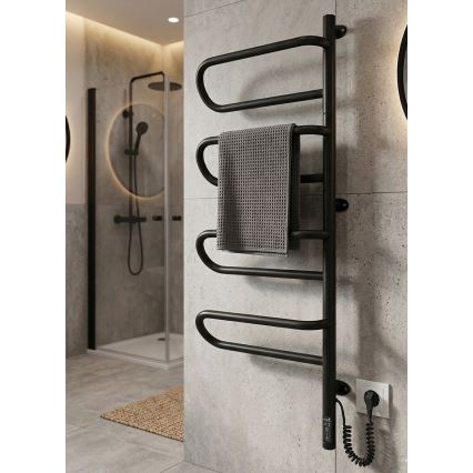 Elektrische draaibare handdoekdroger ELECTRA 120W/230V 102,5x44,5 cm roestvrij staal/zwart rechts