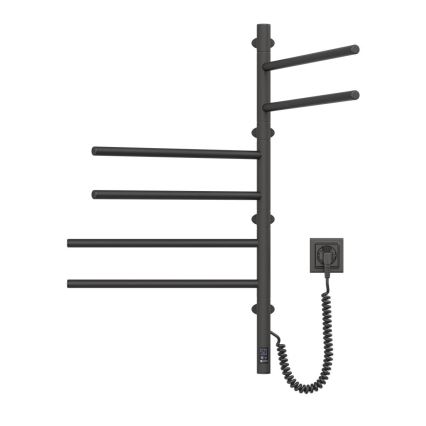 Draaibare elektrische handdoekdroger met thermostaat ARABESQUE 105W 82x49 cm zwart
