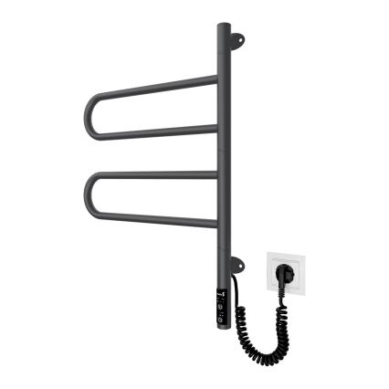 Elektrische draaibare handdoekdroger TRISTAR 75W/230V 62,5x44,5 cm IP44 roestvrij staal/zwart