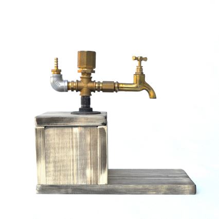 Drankdispenser 30x32 cm goud/spar