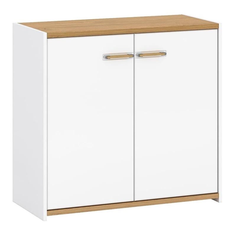 Dressoir ANTHO 85x90 cm wit/natuurlijke eik