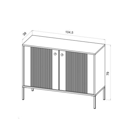 Dressoir LUE 104x39 cm wit/zwart