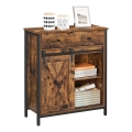 Dressoir met schuifdeuren en lades FIRA bruin/zwart