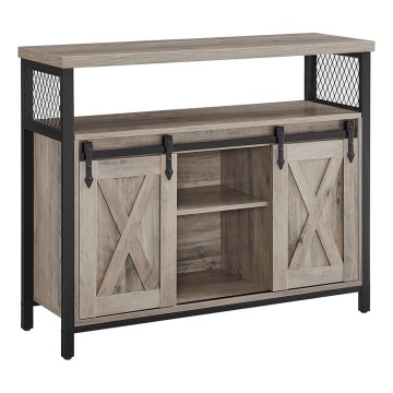 Dressoir met schuifdeuren FIRA taupe/zwart
