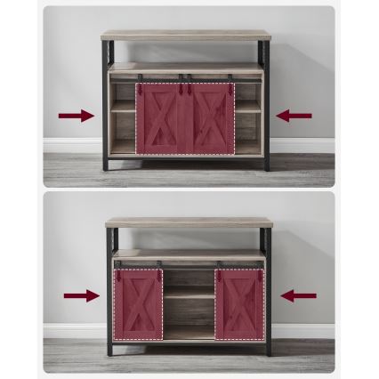 Dressoir met schuifdeuren FIRA taupe/zwart