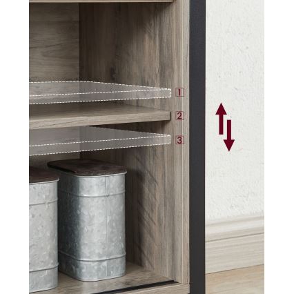 Dressoir met schuifdeuren FIRA taupe/zwart