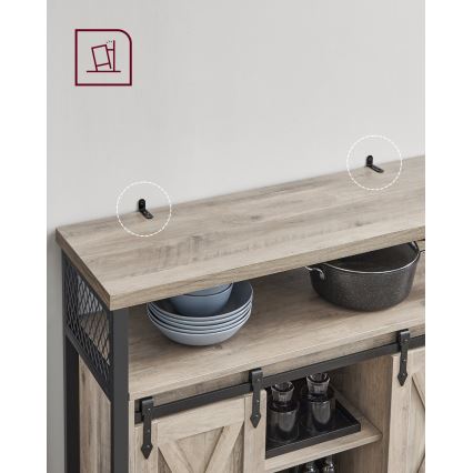 Dressoir met schuifdeuren FIRA taupe/zwart