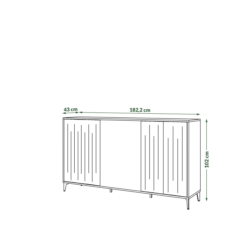 Dressoir RONJA taupe/zwart