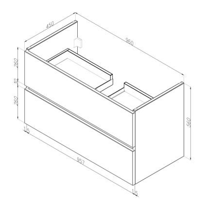 Dřevojas - Badkamermeubel met wastafel BANO 100x47 cm wit