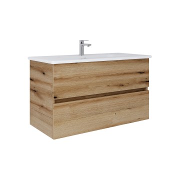 Dřevojas - Badmeubel met wastafel BANO 100x47 cm eiken/wit