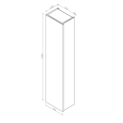 Dřevojas - Hangende badkamerkast ZYLO 35x155 cm donker eiken