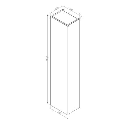Dřevojas - Hangende badkamerkast ZYLO 35x155 cm eiken