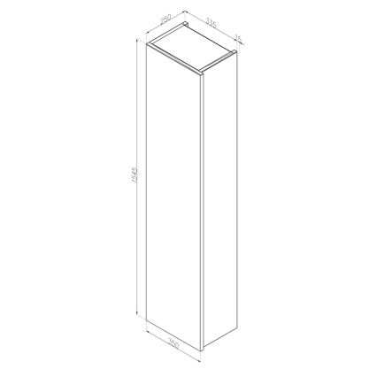 Dřevojas - Hangende badkamerkast ZYLO 35x155 cm wit