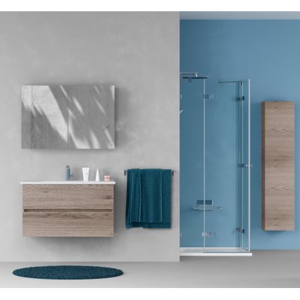 Dřevojas - Spiegelkast voor de badkamer NEXI 100x68 cm donker eiken