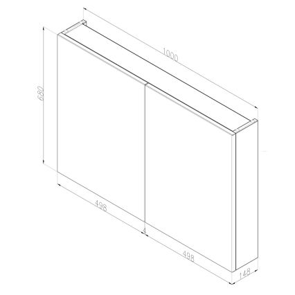Dřevojas - Spiegelkast voor de badkamer NEXI 100x68 cm donker eiken