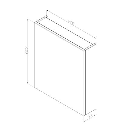 Dřevojas - Spiegelkast voor de badkamer NEXI 60x68 cm, eiken