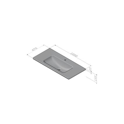 Dřevojas - Wastafelmeubel met wastafel BANO 100x47 cm donker eiken/wit