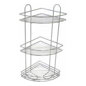 Driehoekige wandplank voor in de douche 31x58 cm glanzend chroom