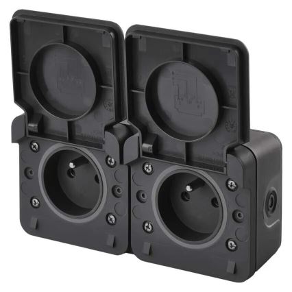 Dubbele contactdoos voor humid environment IP55