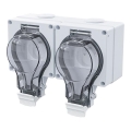 Dubbele wandcontactdoos voor vochtige omgevingen 230V/16A IP66