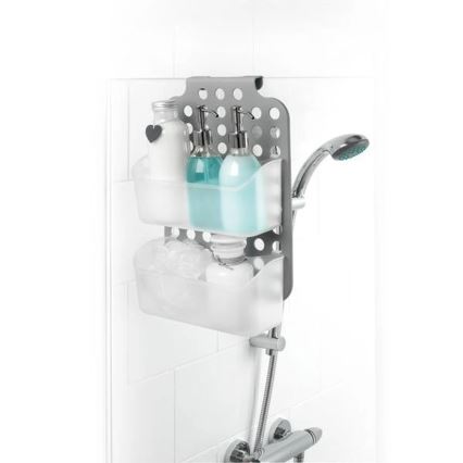 Twee-laags hangende doucheplank 12x35,5 cm grijs/wit