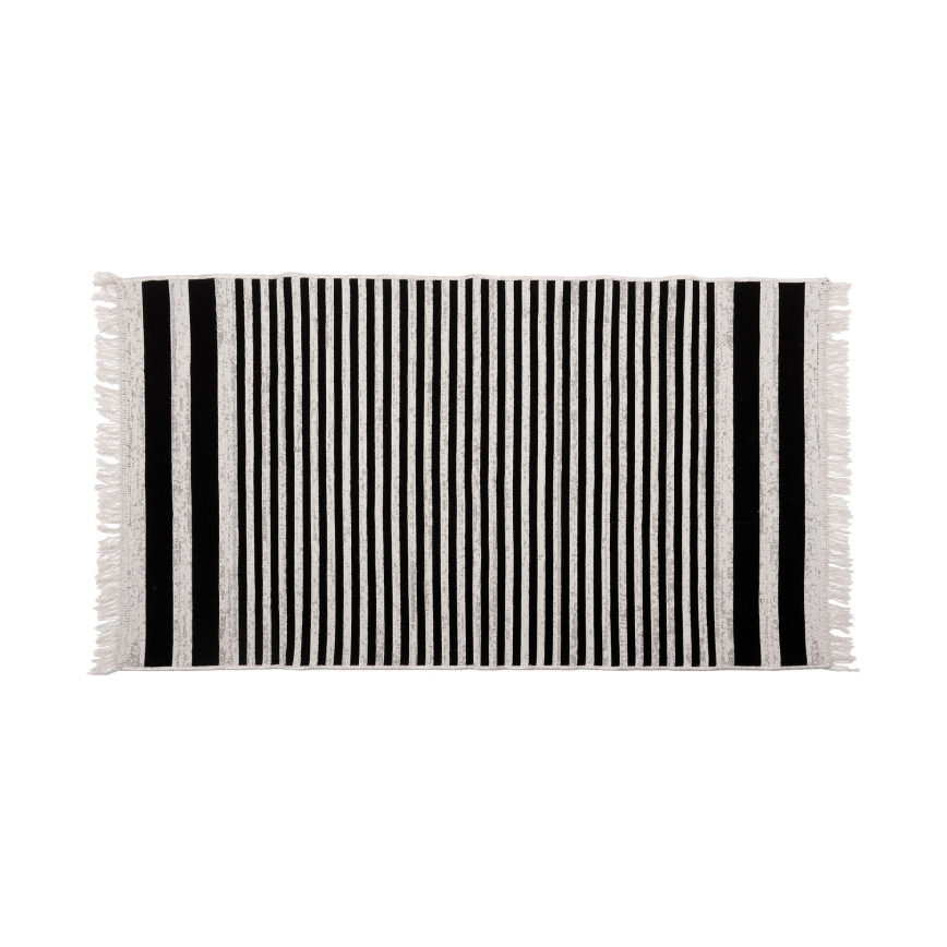Dubbelzijdig vloerkleed KILIM GOLD 60x120 cm zwart/wit