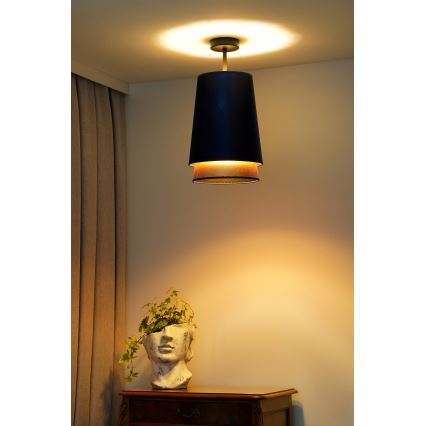 Duolla - Bevestigde hanglamp BELL SHINY 1xE27/15W/230V diameter 25 cm blauw/koper